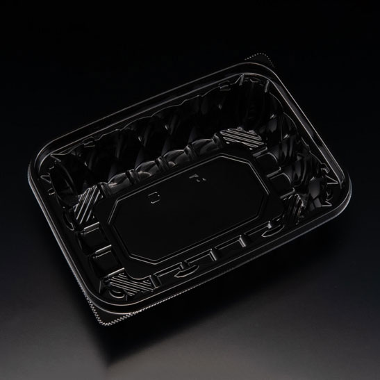 【50点】惣菜容器 バイオ アソートケース 20-14B(48) 黒 リスパック 00694297