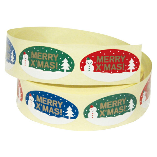 【1袋】シール クリスマスポイントロールシール-3(500枚) 00700604 プロステ