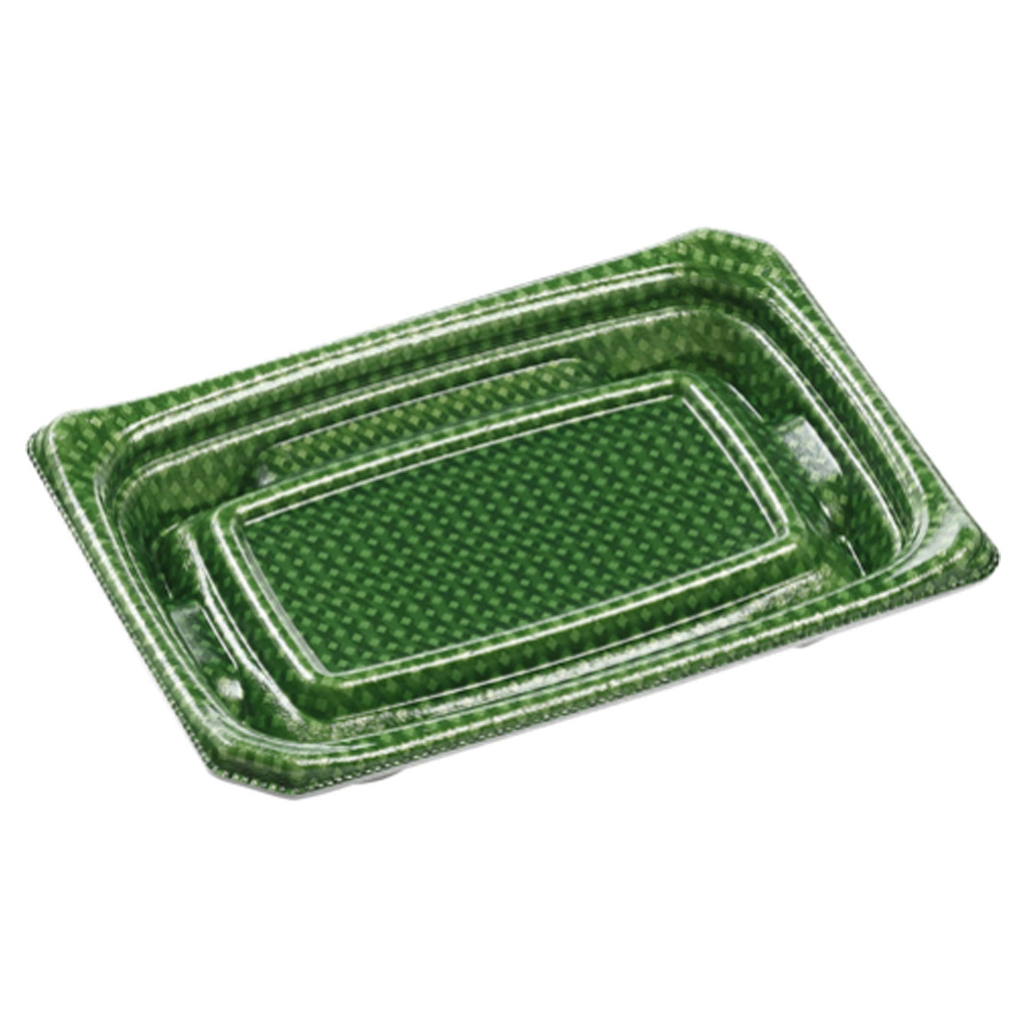 【1200枚】寿司・刺身容器 エフピコ Uステージ17-12 本体 クロスD緑 00326803(3)