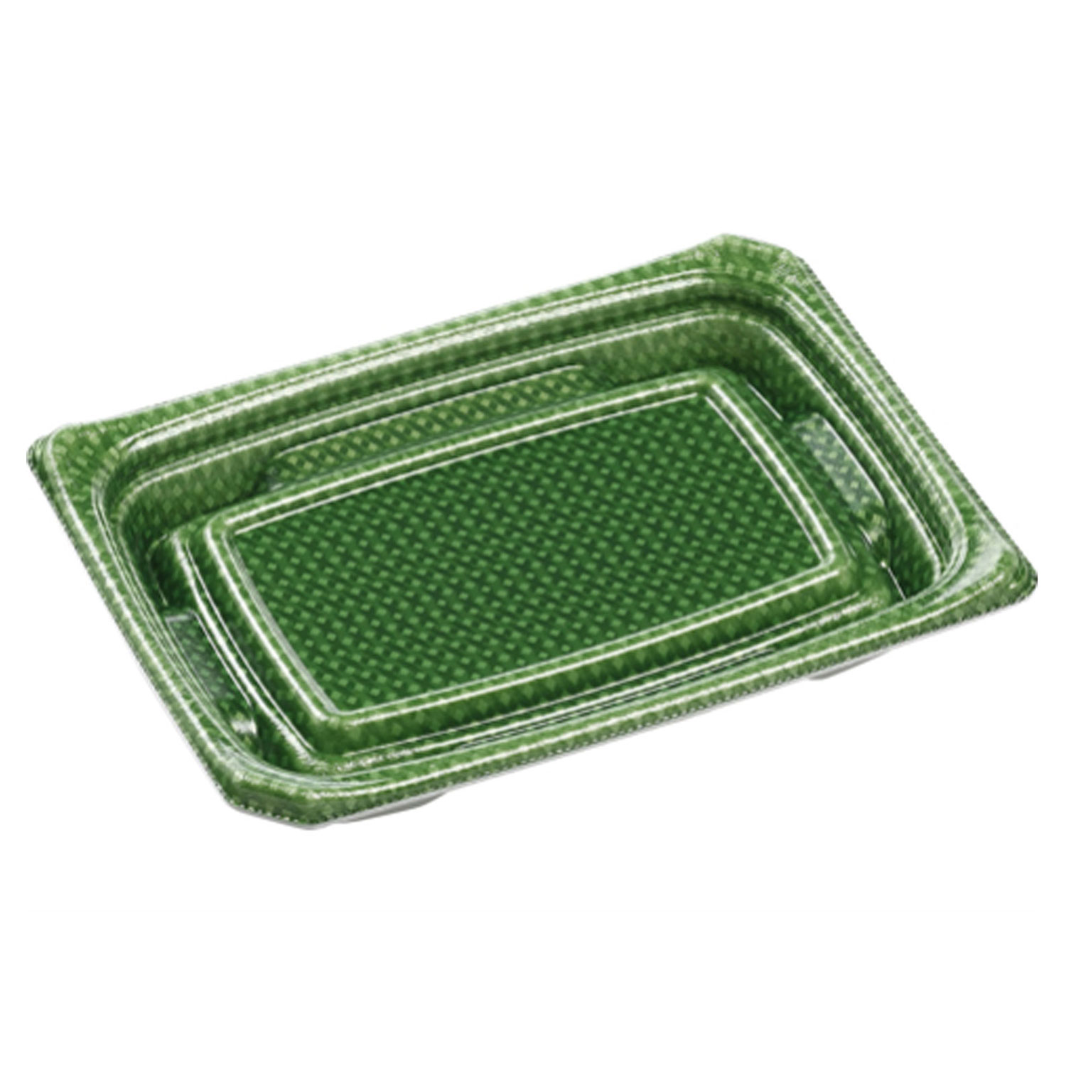 ★最大ポイント10倍★【1000枚】寿司・刺身容器 エフピコ Uステージ18-13 本体 クロスD緑 00327083