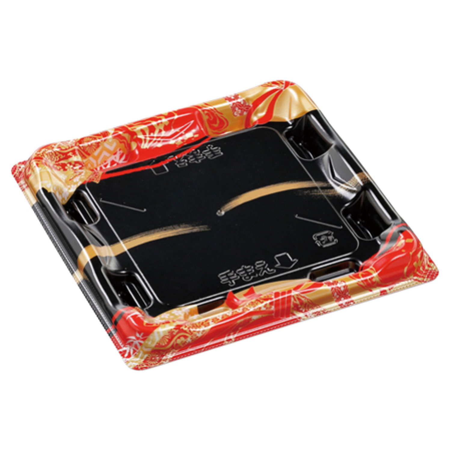 【600枚】寿司容器 エフピコ 優彩3-3 本体 帯流れ赤 00402662