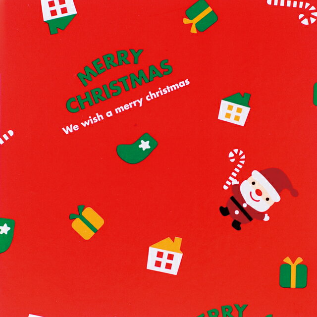 【1袋】包装紙 クリスマスミニサンタ包装紙/赤(50枚) 00414380 プロステ