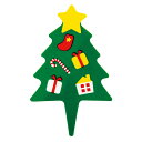 【1個】クリスマスケーキピック-ツリー(100枚) 00431037 プロステ