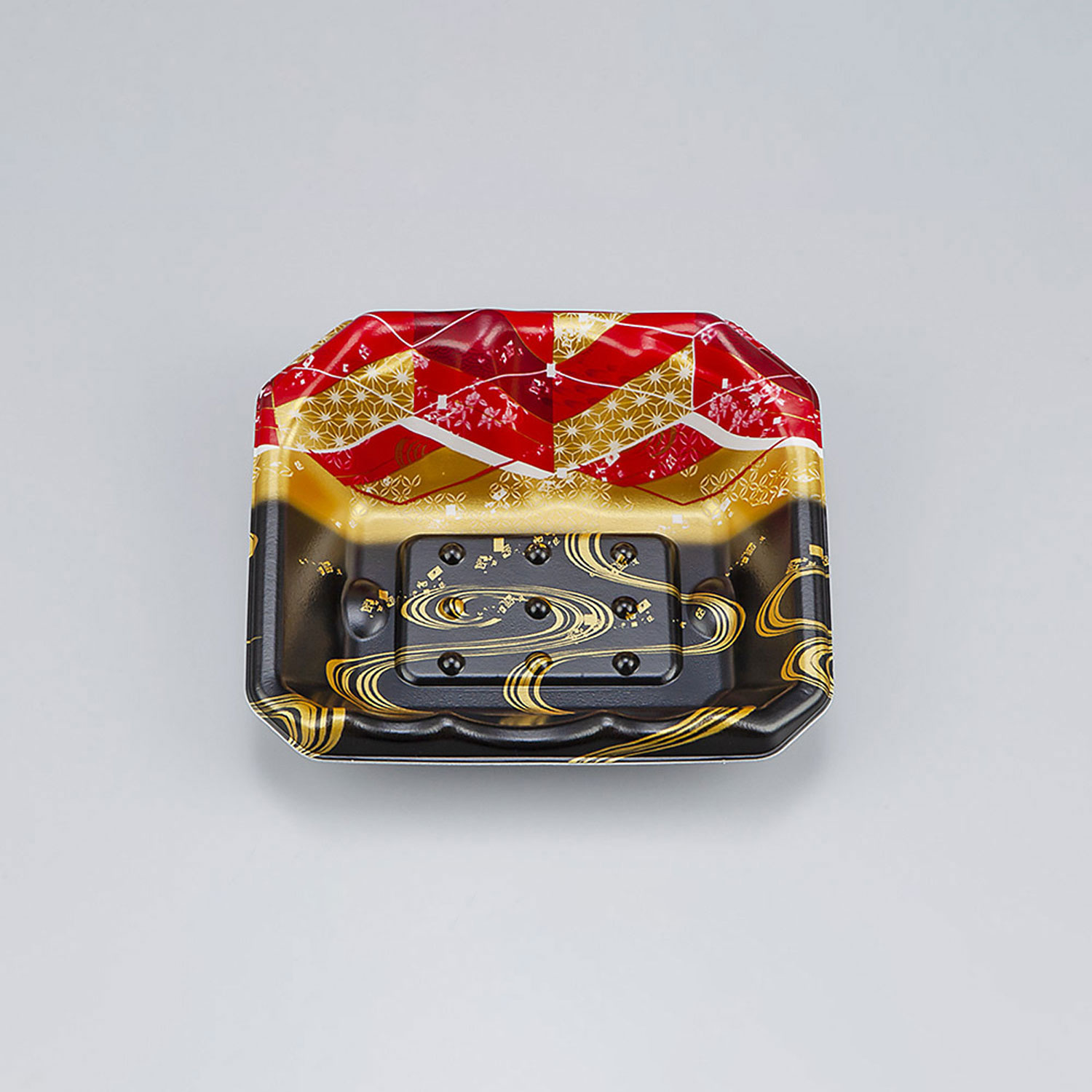 【1200枚】刺身トレー SFサシミ61 海霧黒赤 本体 00432800