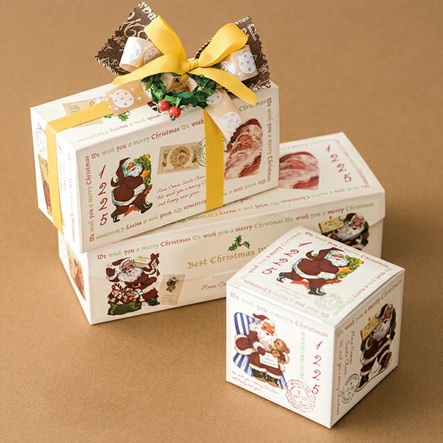 【1袋】贈答箱 クリスマスアンティークサンタ ギフトBOXワイド型-S(20枚) 00456584 プロステ 2
