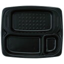 【400組】弁当容器 アヅミ産業 T-25-21 本体黒無地(蓋透明)セット 00431271