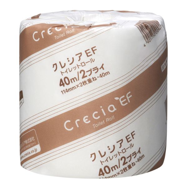 【80巻】トイレ用品 日本製紙クレシア クレシアEFトイレットロール 40m ダブル 00444975 プロステ