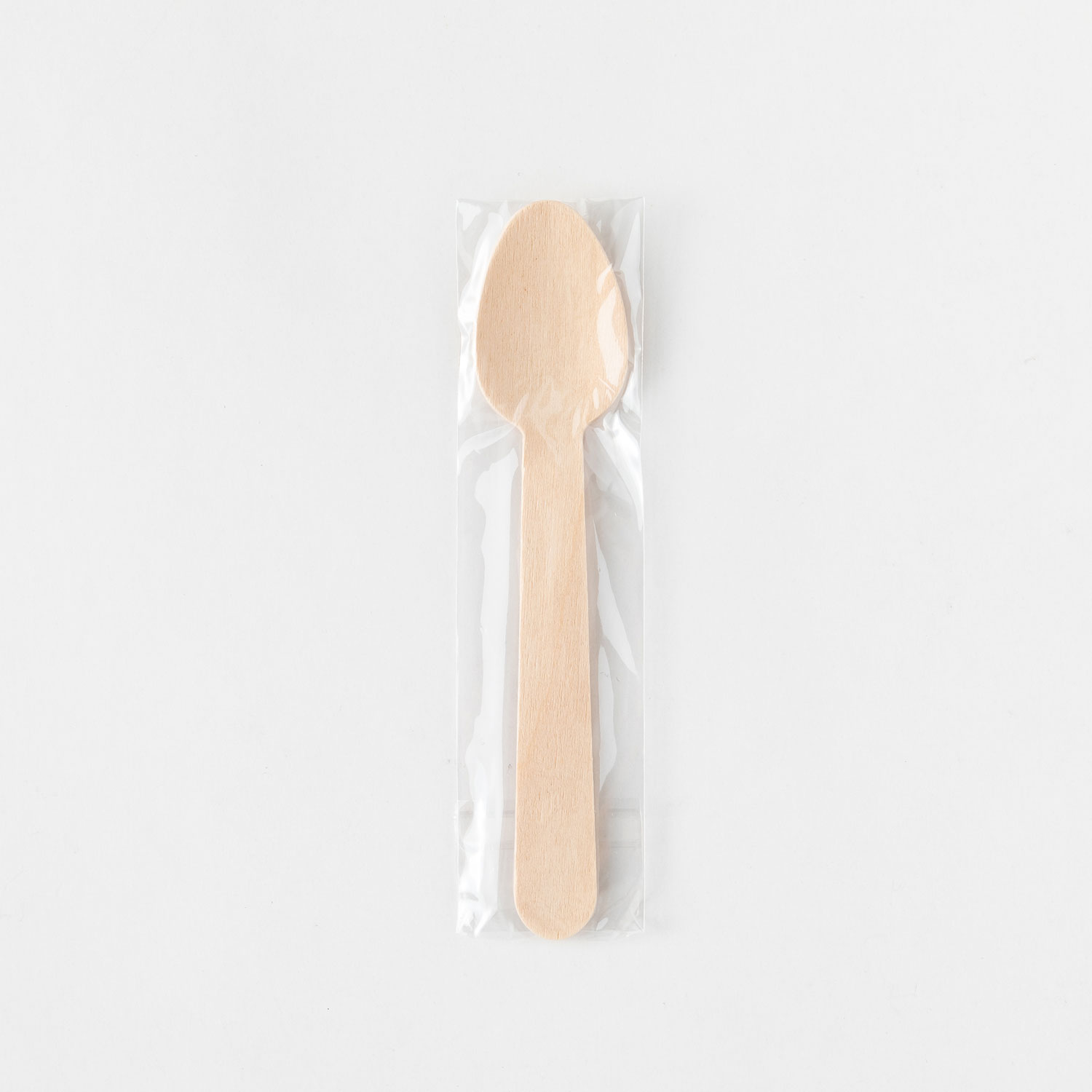 【2500本】カトラリー アサヒグリーン 木製スプーン140 透明単袋 00445564 プロステ