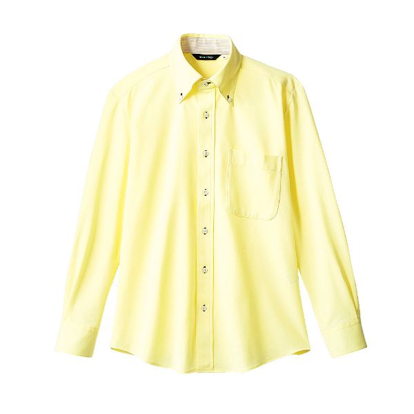 【1枚】住商モンブラン ユニフォーム ZK2711-3CB_M ニットシャツ 兼用 長袖 イエロー M 00413103 プロステ