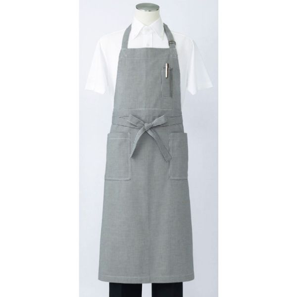 【1枚】住商モンブラン ユニフォーム 5-701_F エプロン 兼用 濃紺 千鳥格子 フリーサイズ 00420666 プ..