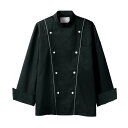 【1枚】住商モンブラン ユニフォーム 6-907_3L コックコート 兼用 長袖 黒/グレー 3L 00422109 プロステ