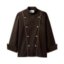【1枚】住商モンブラン ユニフォーム 6-909_3L コックコート 兼用 長袖 濃茶/ベージュ 3L 00422130 プロステ