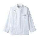【1枚】住商モンブラン ユニフォーム 6-941_L コックコート 兼用 長袖 白/黒 L 00422295 プロステ