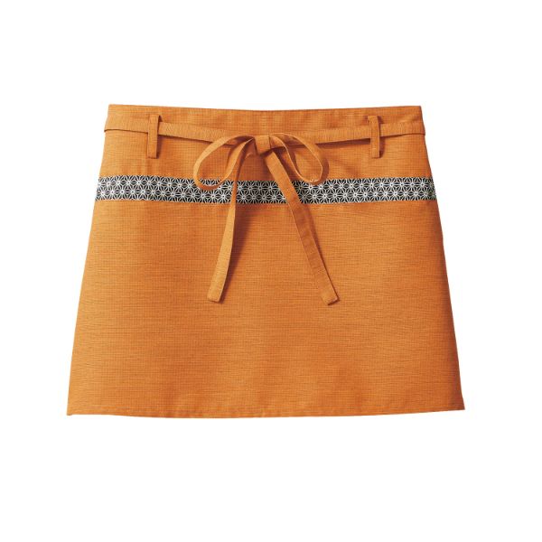 【1枚】住商モンブラン ユニフォーム 9-1227_F サロンエプロン 兼用 オレンジ／黒 フリーサイズ 00426543 プロステ