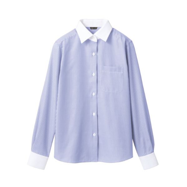 Sommelier Aprons - 【1枚】住商モンブラン ユニフォーム BV2201-4_9 シャツ レディス 長袖 ブルーストライプ 9号 00438749 プロステ