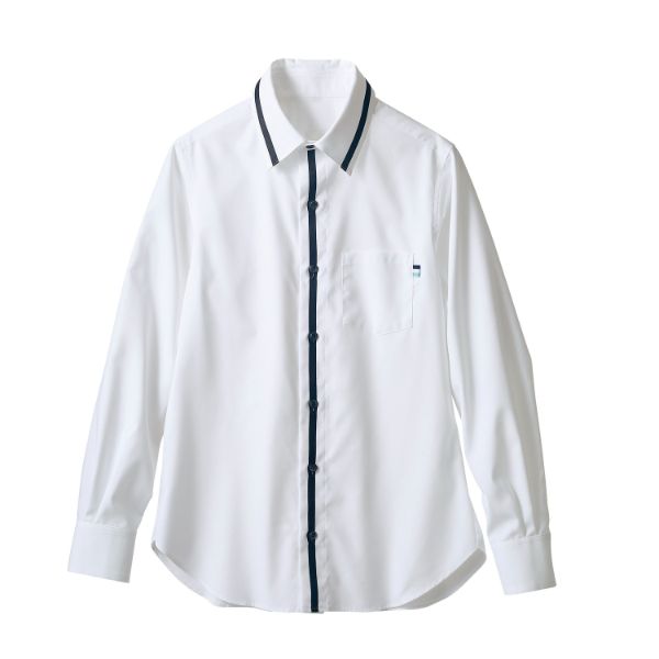 【1枚】住商モンブラン ユニフォーム BW2502-21_LL シャツ 兼用 長袖 ホワイト／ブラック LL 00438971 ..