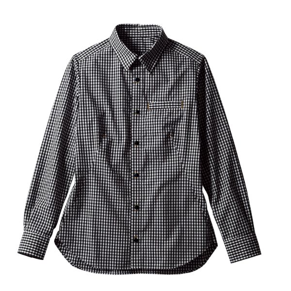 【1枚】住商モンブラン ユニフォーム BW2504-12_LL シャツ 兼用 長袖 ブラックチェック LL 00439016 プロステ