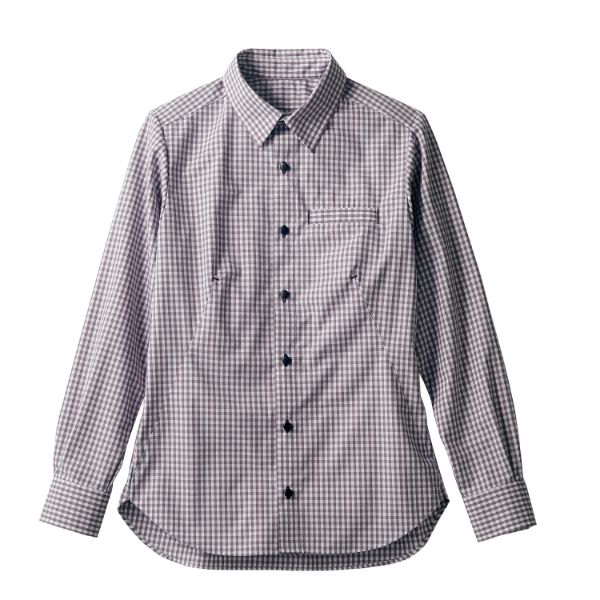 【1枚】住商モンブラン ユニフォーム BW2504-82_S シャツ 兼用 長袖 グレーチェック S 00439037 プロステ
