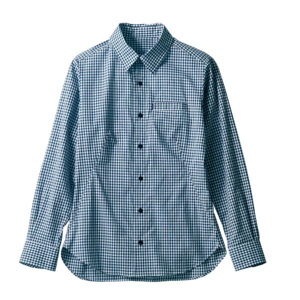 【1枚】住商モンブラン ユニフォーム BW2504-92_L シャツ 兼用 長袖 ブルーチェック L 00439041 プロステ