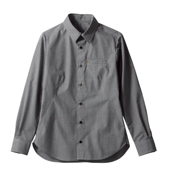 【1枚】住商モンブラン ユニフォーム BW2505-12_M シャツ 兼用 長袖 ブラックミニチェック M 00439049 プロステ