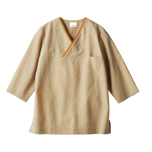 【1枚】住商モンブラン ユニフォーム OV6502-3_3L プルオーバー 兼用 7分袖 ベージュ／オニオン 3L 004..