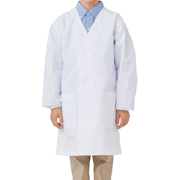 【1枚】住商モンブラン ユニフォーム PE101-2_5 ダブル型給食衣 長袖 白 5号 00443349 プロステ