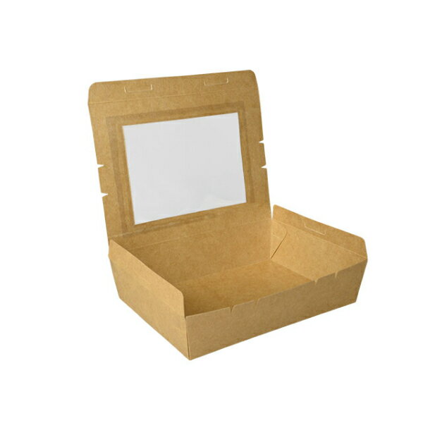 【300枚入/ケース】持ち帰り 持ち帰り容器 使い捨て容器 テイクアウトクラフトパック 窓付208-152W 【weeco】環境対応紙製 パックスタイル 264121