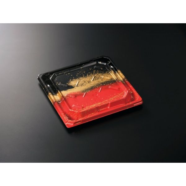 【50枚】中央化学 寿司容器 BCF宝台閣 9-3 暁R-BK 身 00731095