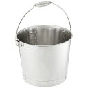 【1個】カンダ 厨房用ペール 18-8プレスバケツ 10L(ワイヤーバネ取手) 00478267 プロステ