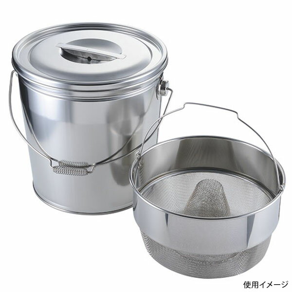 【1個】カンダ 厨房用ペール 18-8バケットII 丸型 中目 15L V-1314B 00478320 プロステ