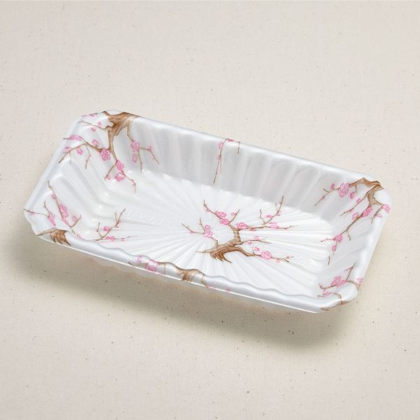 刺身容器青葉紙業長皿4紅梅0043...