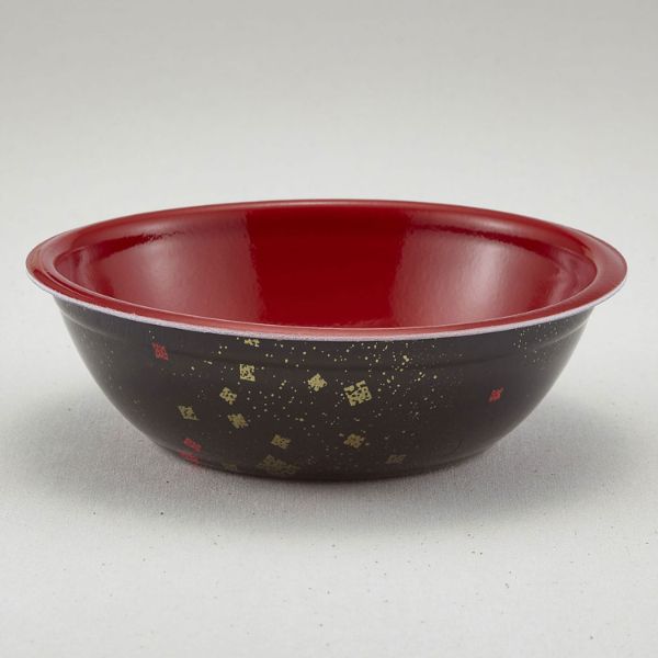 【450枚】どんぶり容器 青葉紙業 SD-180 本体 耐熱黒まきえ内赤 00657605