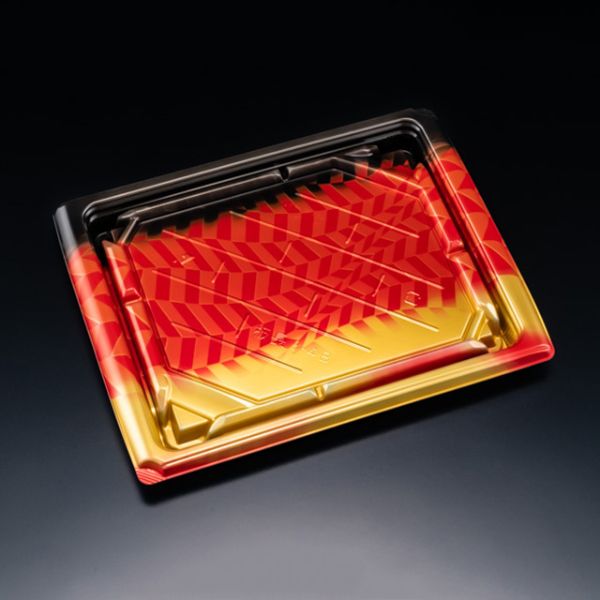 【400枚】寿司容器 リスパック バイオ板長 3-4B きえん赤 00685273