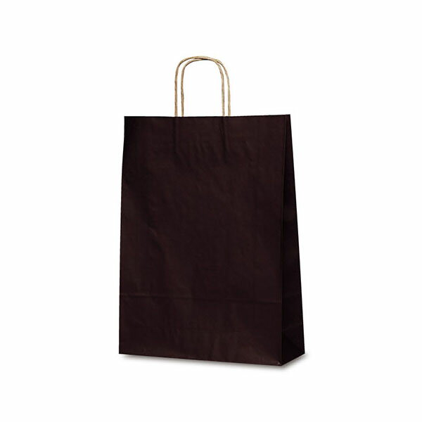 【200枚】紙袋 ベルベ 1846 自動紐手提袋 T-8 カラー(カカオ) 00691972 プロステ