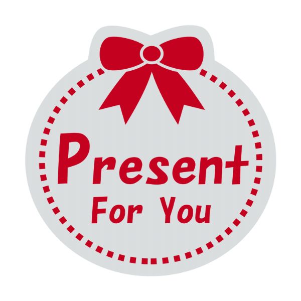 【375枚】ヒカリ紙工 シール SMラベル2H-61(Present For You) 00733800 プロステ