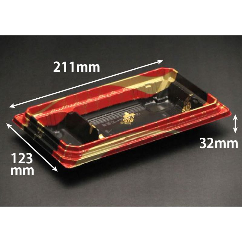 【50点】どんぶり容器 バイオデリカ 枠重 3-2B K-えんてん赤J10 リスパック 00732968