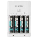 【10セット】アイリスオーヤマ オフィス備品 IRIS 578041 ビックキャパ リチャージ 充電器セット 単3型4個付 00462600 プロステ