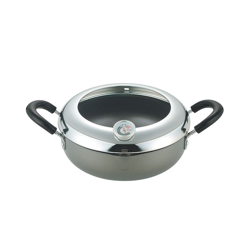 【1個】カンダ 調理道具 縁(えにし)温度計付天ぷら鍋 20cm EN-T20W 00487302 プロステ