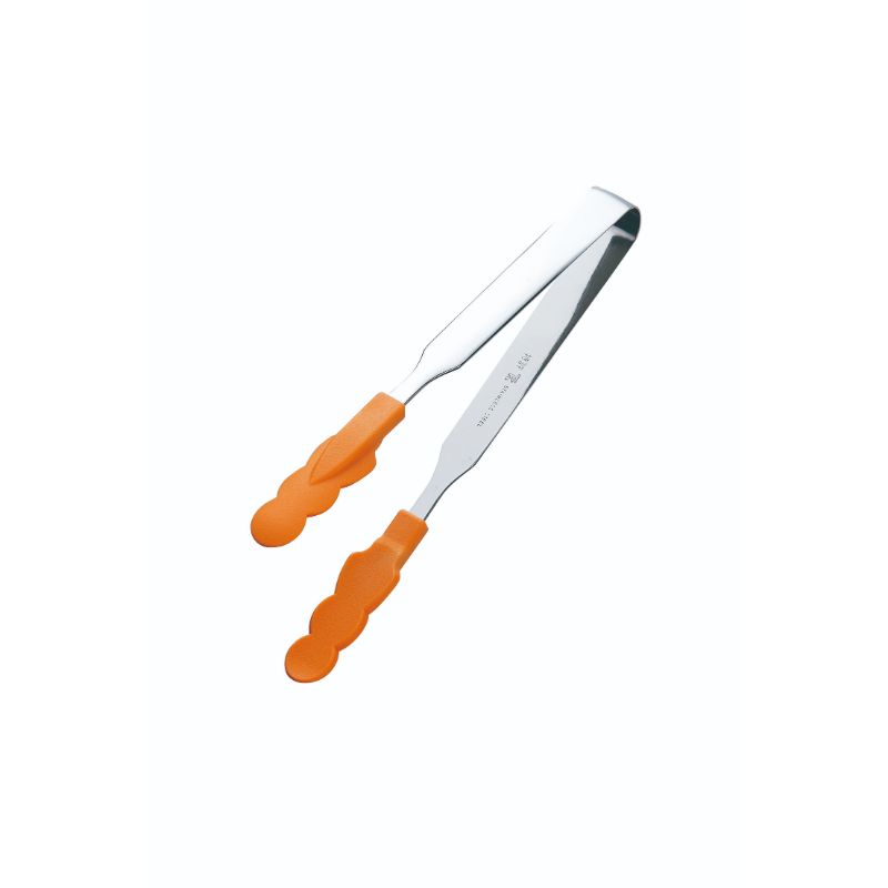 【1個】カンダ 調理道具 N抗菌耐熱カラートングスリム 小 オレンジ 00490975 プロステ