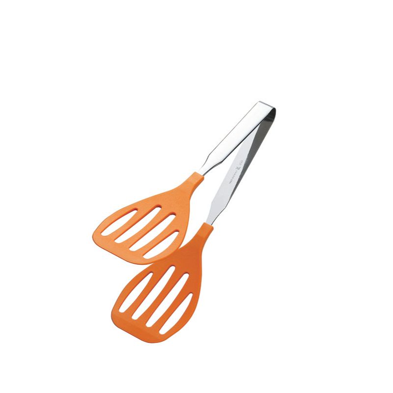【1個】カンダ 調理道具 抗菌・耐熱カラーグリルトング250mm オレンジ 00491001 プロステ
