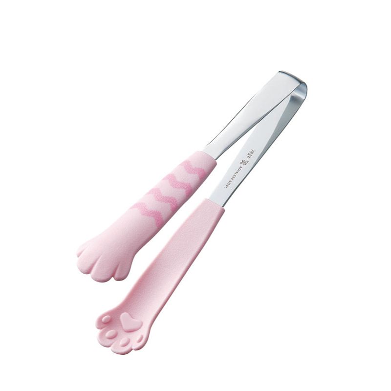 【1個】カンダ 調理道具 18-0 卓上トングきゃっちだにゃん しま桃 00491082 プロステ