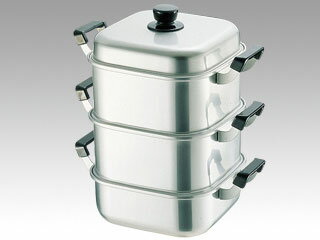 【1個】アルマイト角型蒸器28cm 二重 00281439 プロステ
