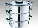 【1個】桃印18-0丸型蒸器27cm 3段 00281445 プロステ