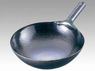 【1個】山田 鉄 打出片手中華鍋(板厚1.6mm)45cm 00281564 プロステ