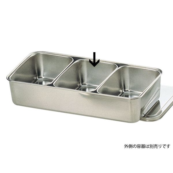 【1個】18-8プレス中型やくみ入 仲子(深型組バットS号) 調理 料理 バット 道具 00362989 プロステ