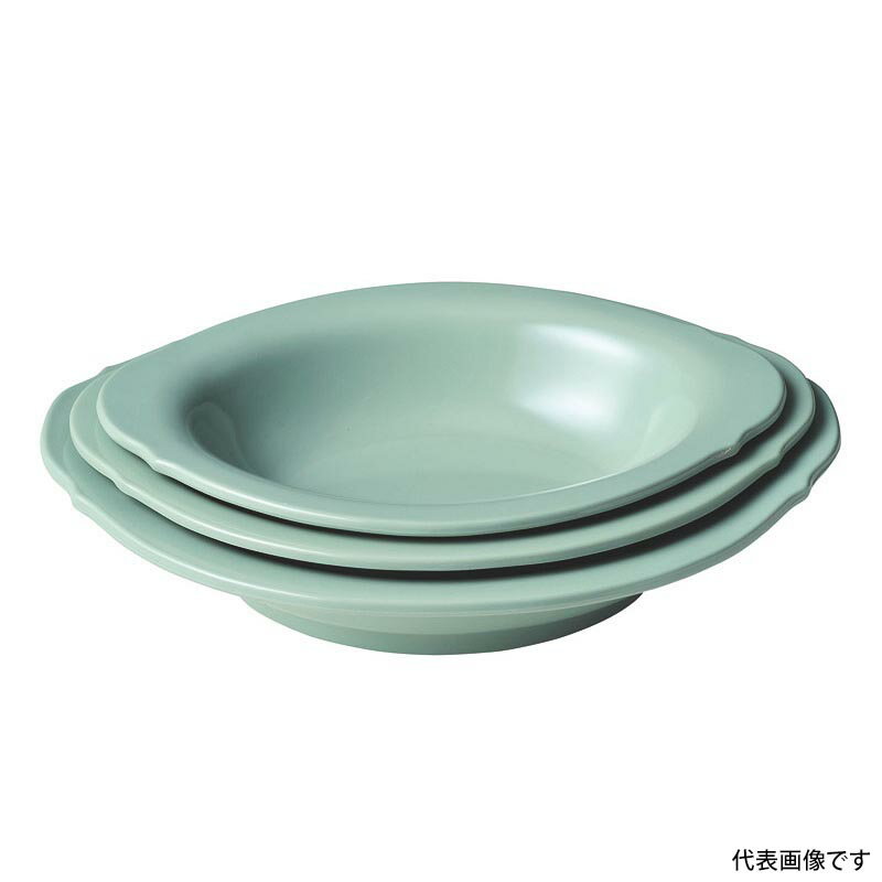 【1枚】カンダ メラミン食器 青磁 CS-45 小判ベーカー(大) 00479045 プロステ