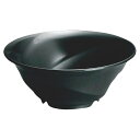 【1枚】カンダ メラミン食器 スパイラルボール 黒 20cm 1260cc BY-960-BK 00479080 プロステ