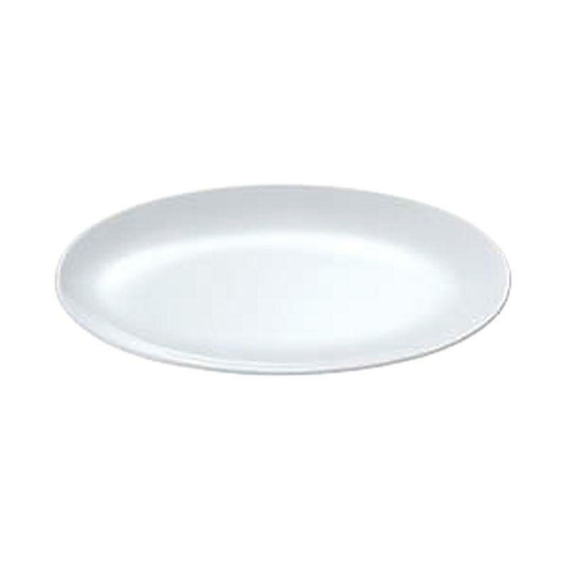 【1枚】カンダ メラミン食器 No.36BW 小判皿 メタ型 12吋 (白) 00479191 プロステ