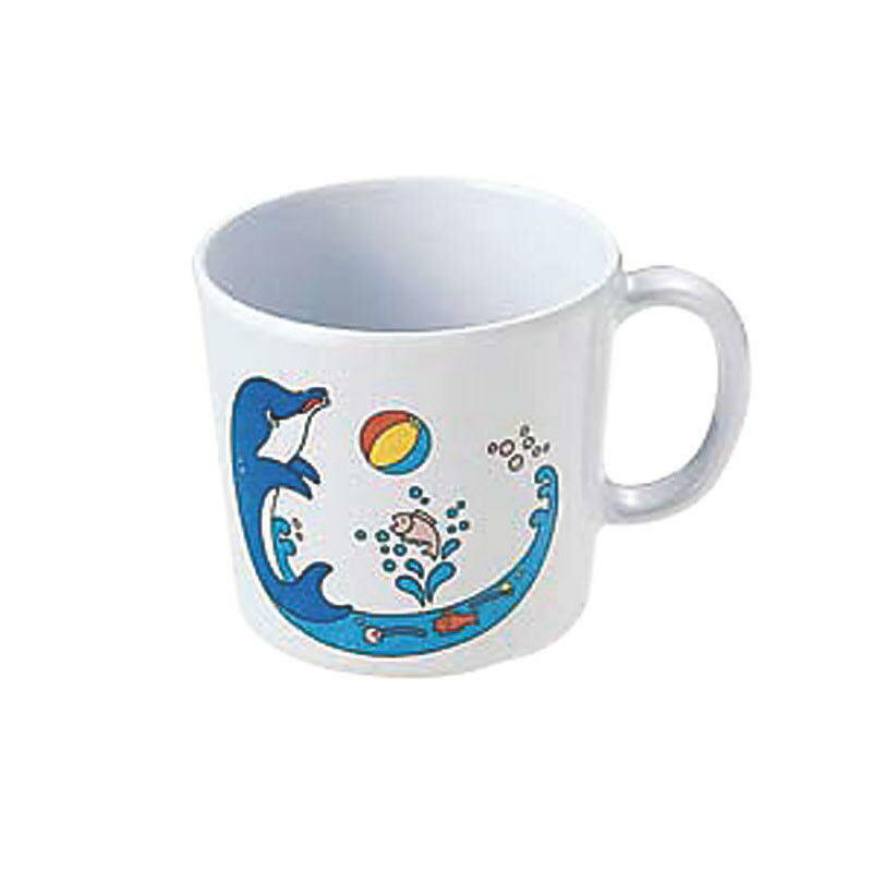 【1個】カンダ メラミン食器 お子様コップ L-15 イルカ片手コップ(大) 00479615 プロステ