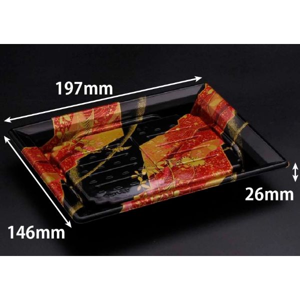 【50点】寿司容器 バイオPS ふれあい 20-15B あやなす赤 リスパック 00667737